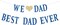 Happy Father’s Day Glitter Banner Decorations – Blue “We Love Dad” & “Best Dad Ever” Cardstock Garland Banner with Gold Heart, Party Supplies for Home Celebration & Photo Background (3m / 9.8ft)
